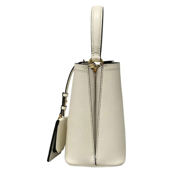 Auth PRADA Pannier Small 1BA217 White Saffiano Leather - Handbag - Picture 4 of 16